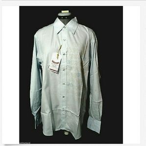 Nwt RETRO MALE Snap Shirt SML Blue Graphic Printed